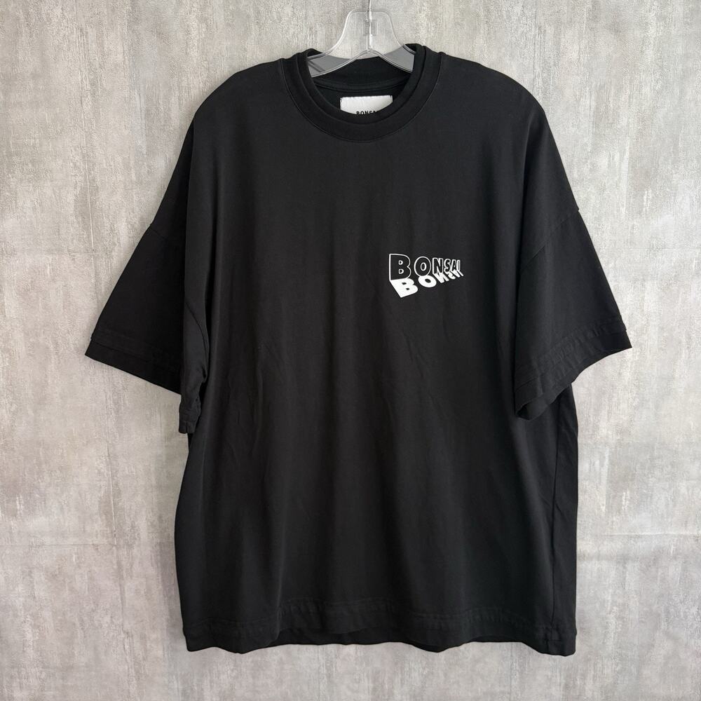 Bonsai Boxx Graphic T Shirt Mens Small Oversized Black Made In Italy Designer